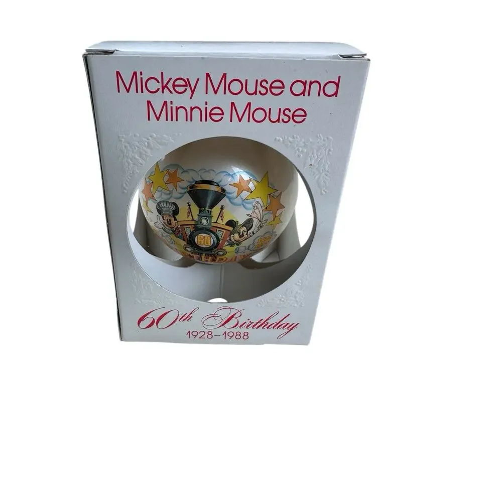 Schmid Collectors Disney 60th Birthday Ornament 1928-1988 Minnie & Mickey Mouse